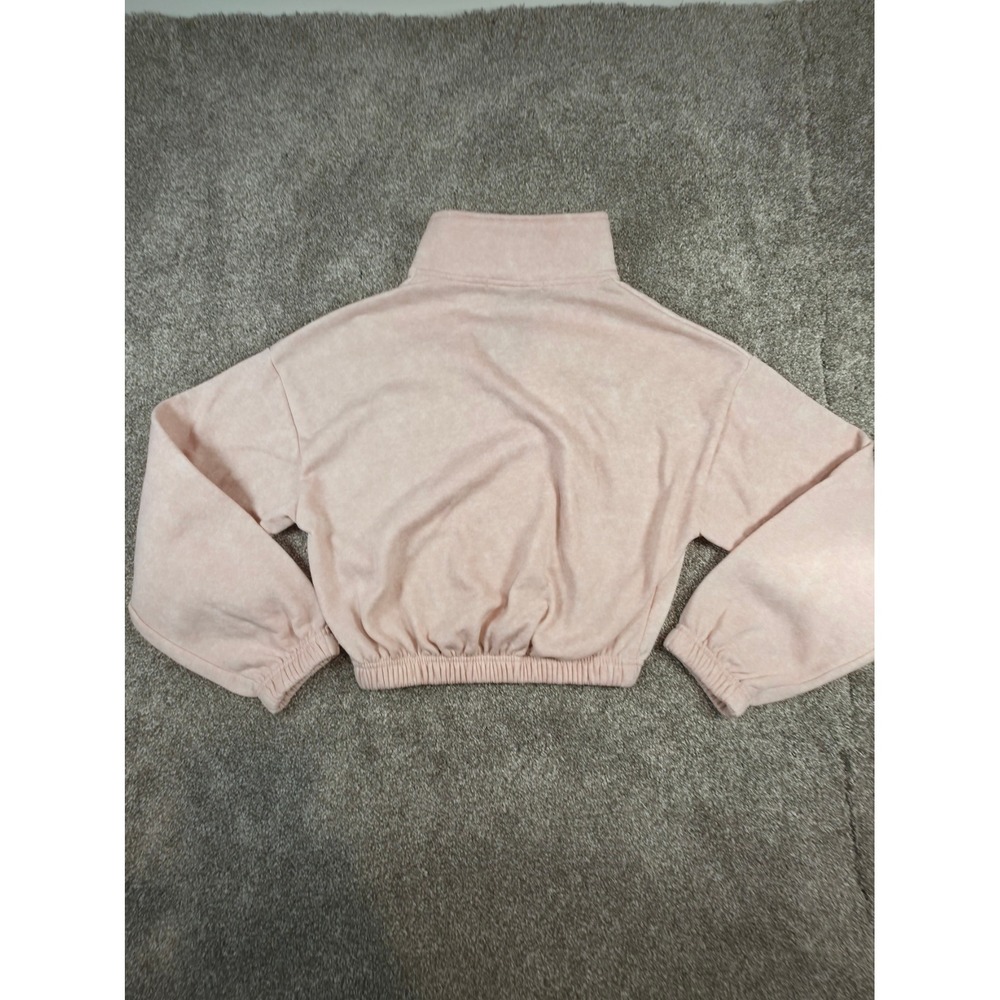 Celebrity Pink Womens Pink Daisy Embroidered Quarter Zip Cropped Fleece Pullover - Picture 8 of 14
